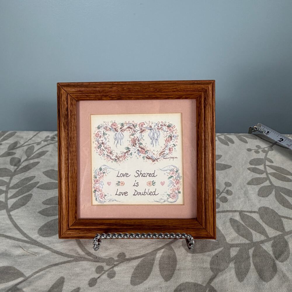 Vintage Linda Grayson Printwick Papers Love Shared Framed Print 1990s cottage